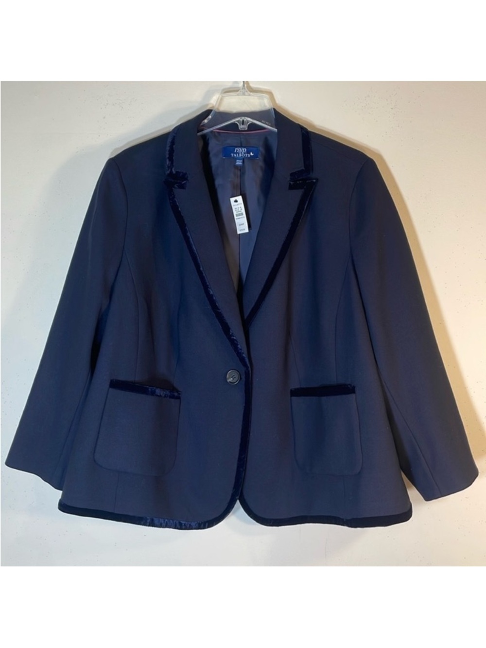 RSVP by Talbots Wool Blend Two-Tone One Button Blazer. 20WP. NWT. $219!